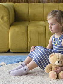 Хлопковый ковер Lillaland COLORFUL WHITE BLUE D140