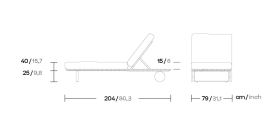 Шезлонг Bitta на колесиках ножки тик KS7000700