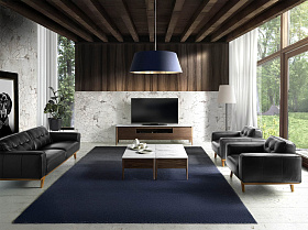 Диван кожаный 2-х местный черный 5606-2P /6030