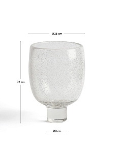 Ваза Sirau из прозрачного стекла, диаметр 24 см