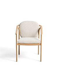 Уличный стул Sirte из алюминия с отделкой под дерево и веревкой цвета экрю