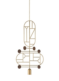 Подвесной светильник Wooden Dots WDS13 латунь-орех