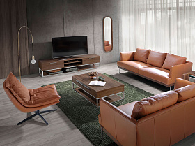 Вращающееся кресло 5096/A8036 с обивкой из кожи