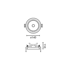 MINI-Optic Серый даунлайт LED 12/18Вт 3000K 20° 1685/2260 лм