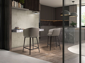 Барный стул 4134/A214BS из экокожи серого цвета