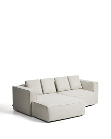 Диван-кровать Marela бежевый шенилл 3-местный с кушеткой слева 236 см