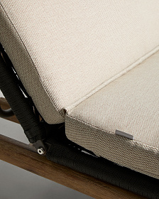 Двойной шезлонг Alipa из массива акации и веревки темно-серого цвета