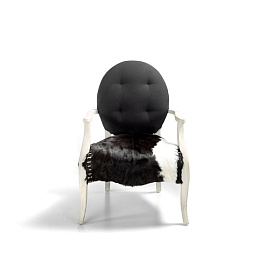 Кресло Virginie черное из козьей кожи