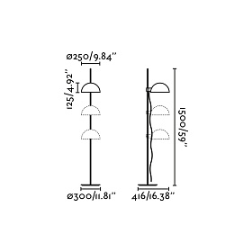 Черный торшер DOMINICA
