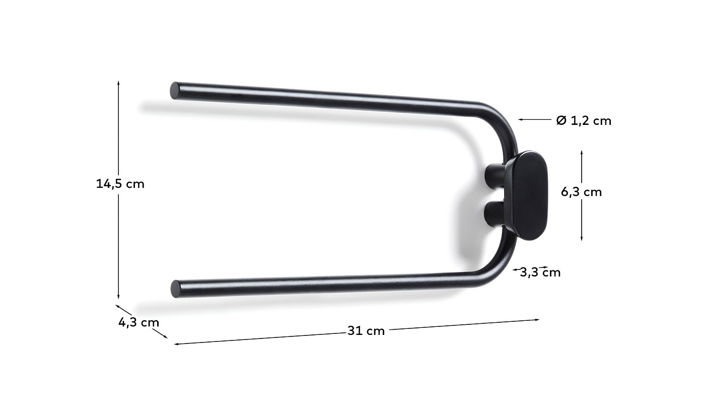 Вешалка для полотенец Arely из черного металла