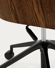 Офисный стул Madai из коричневого шенилла и ясеневого шпона