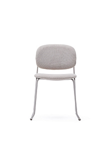 Стул Meli ткань бежевого цвета с бежевыми металлическими ножками 