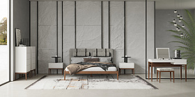 Прикроватная тумбочка MARBELLA шпон ореха F, матовый RAL9002