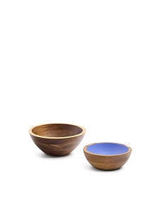 Zairin Набор из 2 разноцветных мисок из древесины акации 