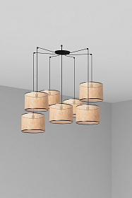 Подвесной светильник Mambo черный/из ротанга ø450 7L