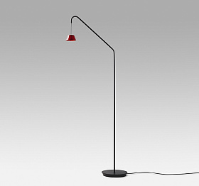 Торшер Absidiola p p Arco withe-shape RAL 9005 с плафоном из красной керамики