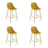 4 барных стула Quinby (комплект) желтый пластик