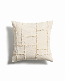 Чехол для подушки Verion желтый с вышитым геометрическим узором, 45 x 45 см