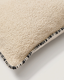 Чехол для подушки Enari бежевый хлопок с черной отделкой 50 x 50 см