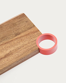 Сервировочная доска Zairin из акации с ручкой из розового металла