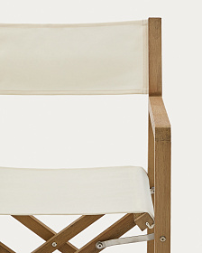 Складной стул Vilara для улицы из акации и текстиля белого цвета