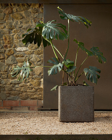 Набор из 2 кашпо Minoa коричневого цвета из песчаника 44 x 44 см