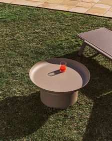 Уличный столик Arcola из алюминия цвета таупе, диаметр 70 см