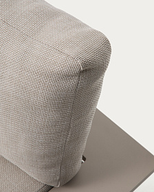 Уличный диван Vathi из бежевого алюминия с шезлонгом справа, 250 x 159 см