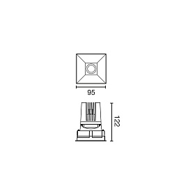 Встраиваемый светильник DEEP 60 C черный 60° 2700K CRI90 STRIPY