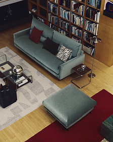 Пуф для ног Veliro из зеленого бархата, 85 x 90 см