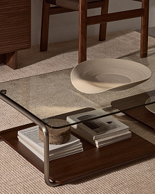 Керамический поднос Ebenor бежевого цвета Ø 53 см