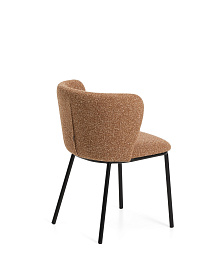 Стул Ciselia из терракотового шенилла с ножками из черной стали