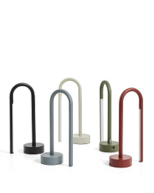 Переносная настольная лампа Bow из серого алюминия