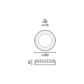 Croc Встраиваемый светильник белый 19W Ø180 90° 2700K CRI90 TRIAC