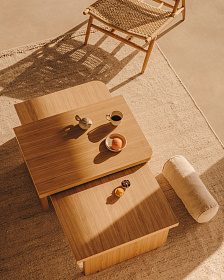 Oaq Журнальный столик из дубового шпона с натуральной отделкой 82 x 60 см