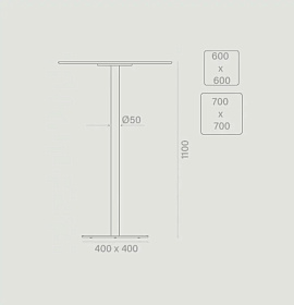 Высокий стол Basic 60x60