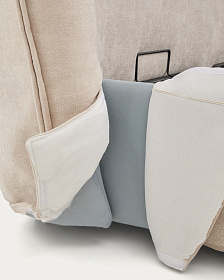 Кровать Arvian бежевого цвета из шенилла с ящиком для хранения 180 х 200 см