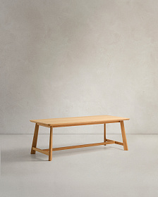 Стол Idun из шпона и массива дуба с натуральной отделкой 200x100см