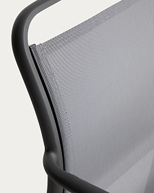 Уличный стул Luri из графитового алюминия и серого текстиля