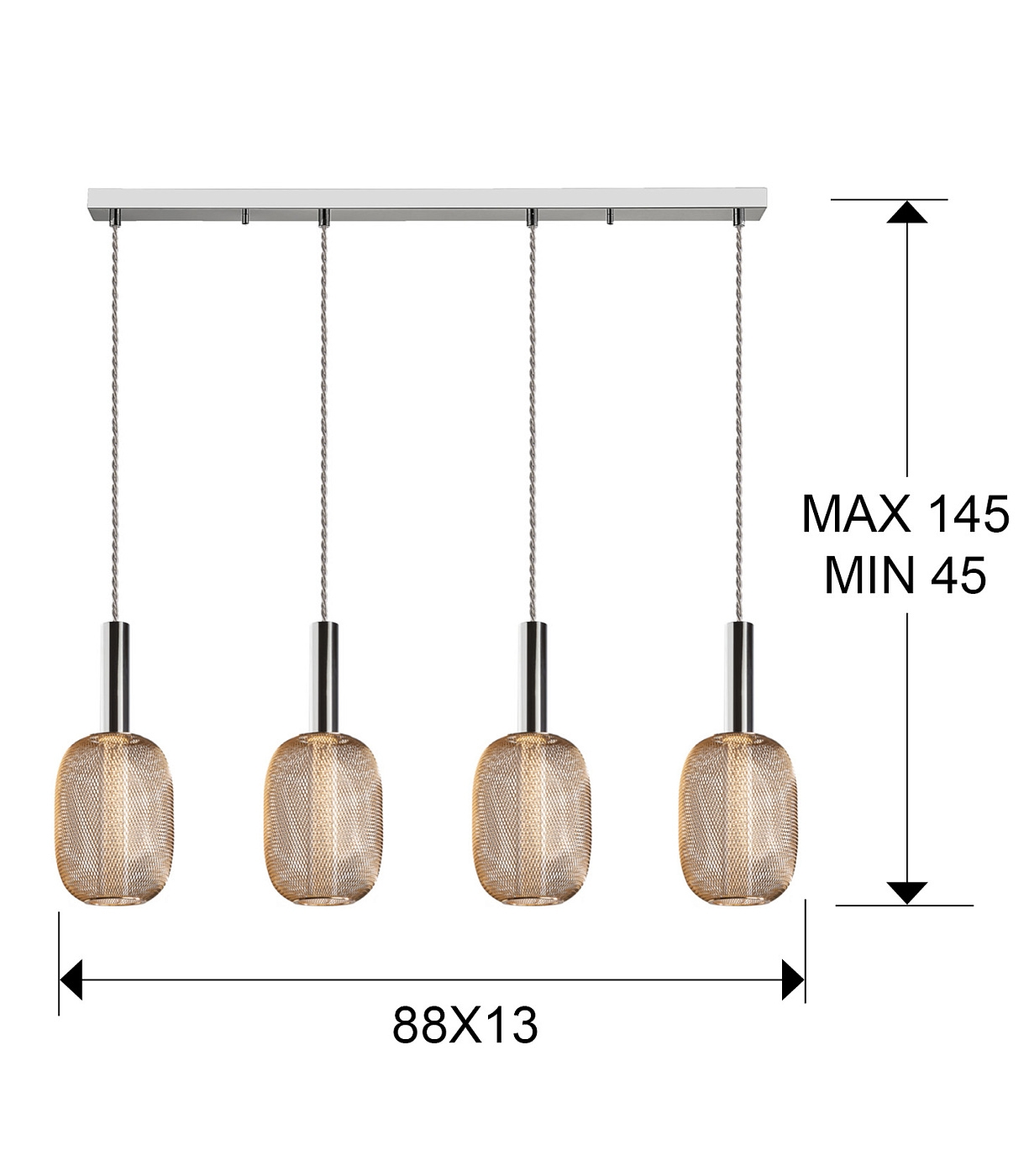 Подвесной светильник Micron 4L хром/золото