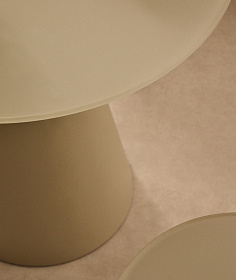 Журнальный столик Wilshire из матового стекла и стали матово-серый Ø50 см