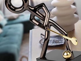 Golf Декоративная фигура -черный/золотой