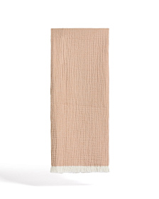 Плед Nafine из хлопкового муслина с двухцветной бахромой 130 x 170 см