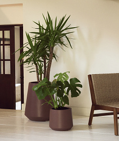 Кашпо Calun керамика темно-коричнего цвета Ø 32 см