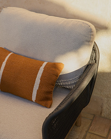 Уличное кресло Alipa из акации и веревки темно-серого цвета