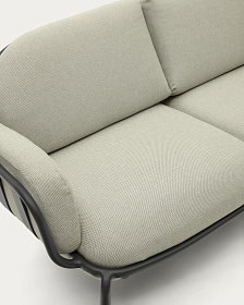 Уличный 2-местный диван Joncols с бежевой обивкой и серым алюминием 164 см