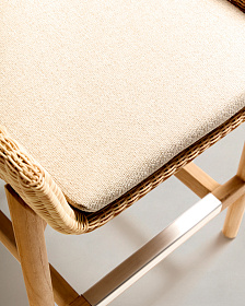 Барный стул Galea из тикового дерева и синтетического ротанга, 75 см