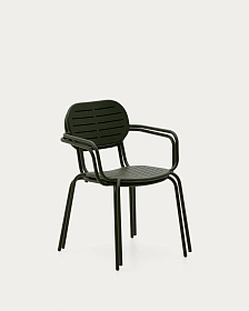 Стул для улицы Brai с подлокотниками из оцинкованной стали зелёного цвета