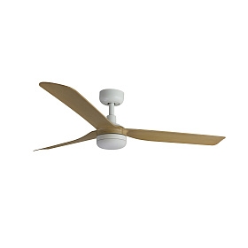 Вентилятор с освещением PUNT DC белый/светлое дерево