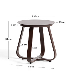 Уличный столик Tamaris из алюминия коричневого цвета Ø48 см